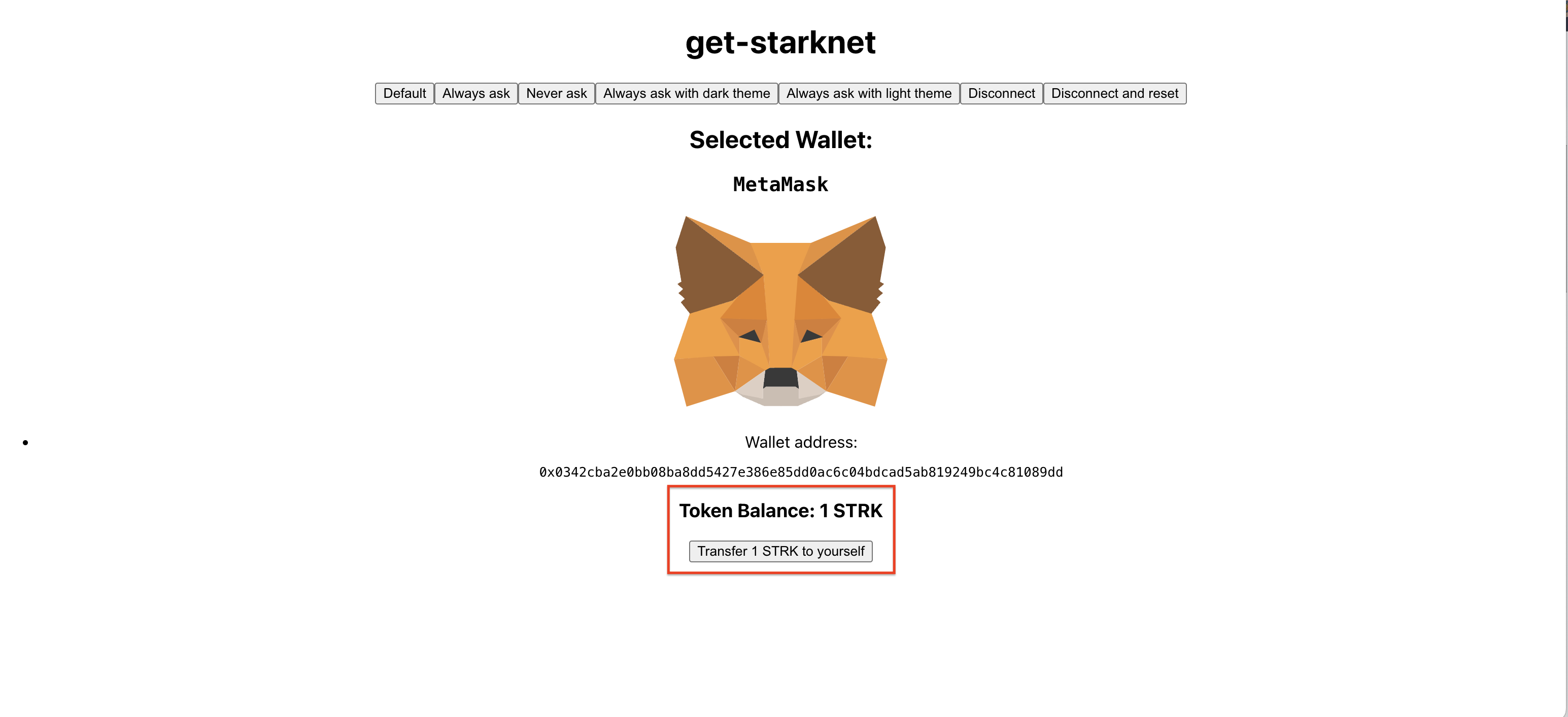 Starknet transfer token